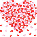 Fangoo 210PCS Red Pink Acrylic Lips Ornaments Mini Acrylic Lips Gems for Valentine Vase Filler Decor for Table Scatter Engagement Valentine's Day Wedding Anniversary Party (RedPink-Lip, 12OZ)
