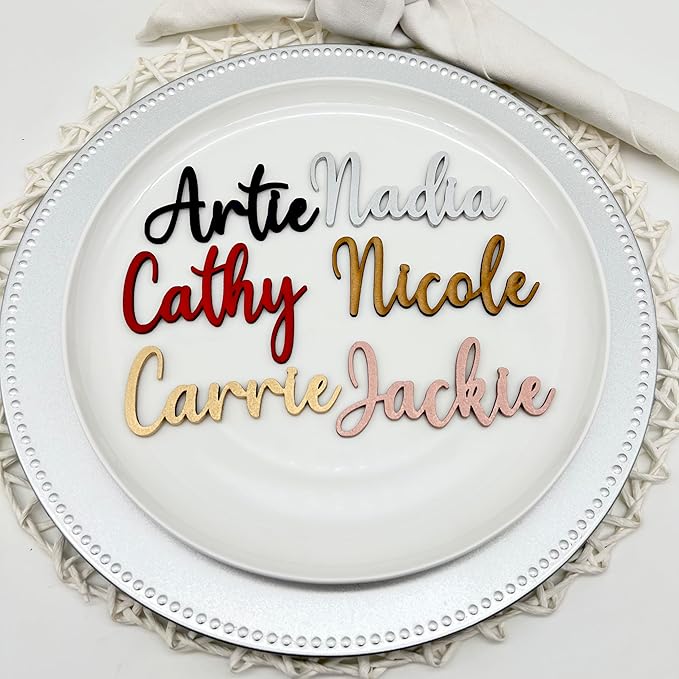 Wedding Name Tags, Personalized Place Cards Table Decoration For Birthdays, Bachelorette,Parties, and Events, Escort Name tags