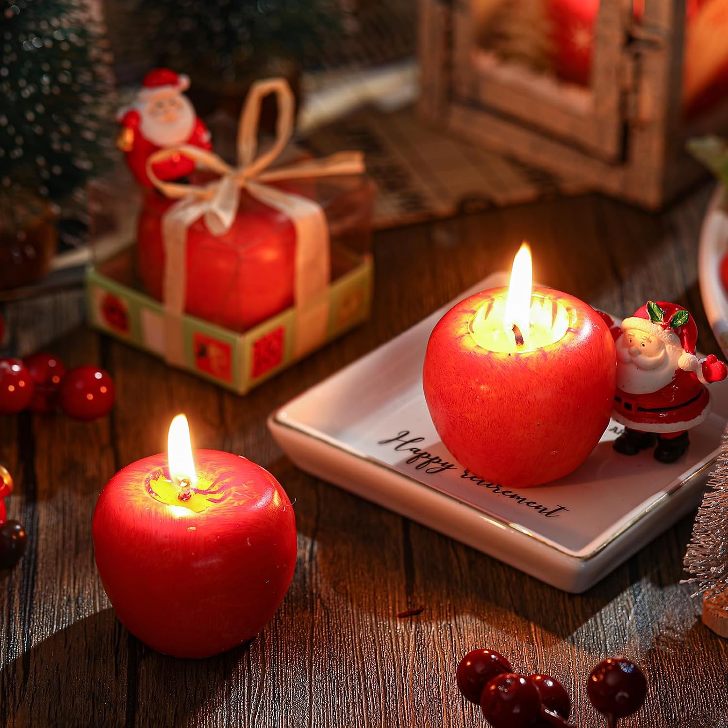 Tondiamo 12pcs Apple Candle Artificial Creative 3D Apple Shaped Candles Rosh Hashanah Party Wax Candle Gifts for Christmas Birthday Wedding Party Home Table Decor Mother Gifts (Red)