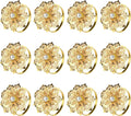 KPOSIYA Flower Napkin Rings Holder Metal Gold Napkin Rings Set of 12 for Wedding Party Holiday Banquet Christmas Dinner Delicate Serviette Buckles Decor Favor (12, Flower-Gold)
