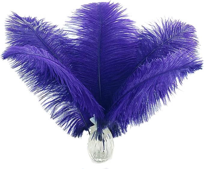 Ballinger Royal Blue Ostrich Feathers - 24Pcs 8-10inch Craft Feathers for Party Centerpieces, Flower Arrangement and Home Decor