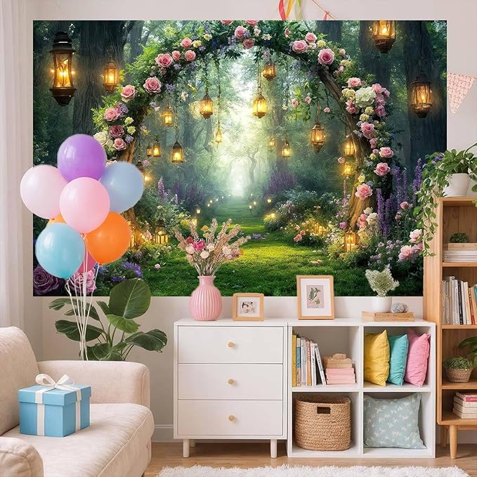 5x4ft Purple Flower Wedding Photography Backdrop Lavender Floral Wedding Bridal Photography Backdrop Anniversary Birthday Baby Shower Girl Party Banner Photo Booth Props Background Wall Decor