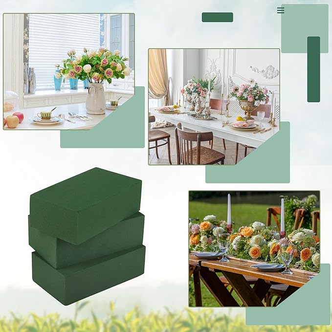 48 Packs Floral Foam Blocks Wet & Dry Floral Foam Bricks 5.5x3.1x1.8 Inch Flower Arranging Kit for Fresh and Artificial Flowers Florist Foam Blocks for Wedding Home Decor