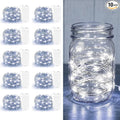 10 Pack Fairy Lights Battery Operated - 7ft 20 LED Twinkle Lights Copper Wire Mini String Lights Firefly Lights for Mason Jars DIY Crafts Christmas Wedding Party Centerpiece Table Decor, Cool White