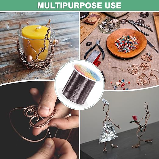 2-Rolls 0.2mm Jewelry Wire, 32 Gauge 328FT Craft Wire Copper Beading Wire for Jewelry Making/Planting/Weaving/DIY Crafting, Soft Metal Wires [100M, Metallic Black]