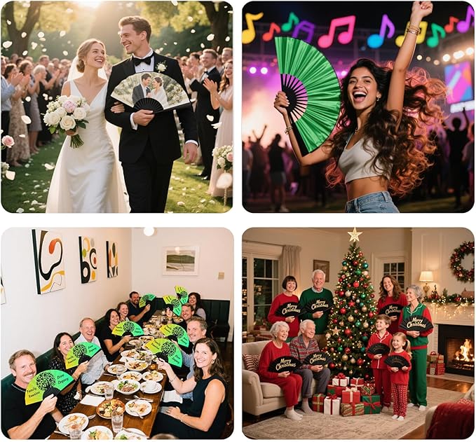 Custom Fans with Your Photo/Text - 13 Inch Personalized Folding Hand Fan for Line Dancing, Weddings, Parties, Gift | Decorative Gift for Women, Church Events & Dance Performances (100, 13 Inch)