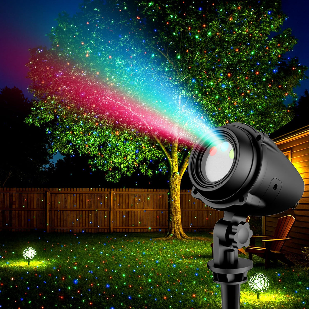 rgb laser projector light outdoor, all-metal casing, main product view