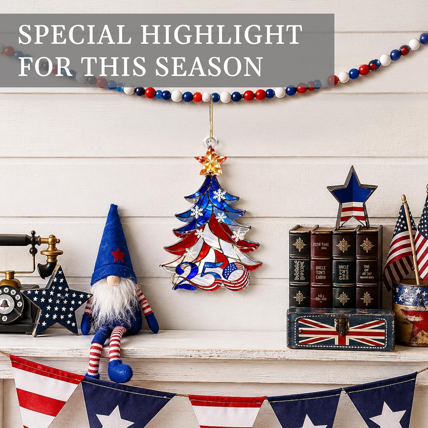 250 Anniversary USA Ornament, 2D Acrylic America Merchandise 250, Christmas in July Decorations, Christmas Decorations, USA 250th Anniversary, USA 250th Birthday Gifts