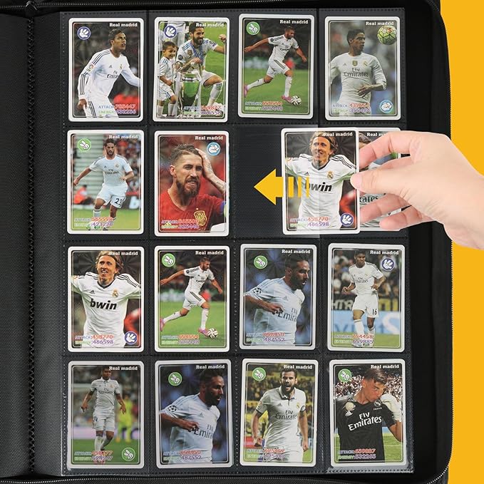 Trading Card Binder 16 Pocket, 1024 Pockets Card Binders, Card Collection Binder, Card Album Folder for MTG, TCG, Sports Cards, Game Cards (Lake Blue)