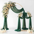 Wedding Arch Draping Fabric 29" x 19Ft Sheer Drapes for Backdrop Wedding Ceremony Reception Ceiling Decor Curtain Baby Bridal Shower Decoration (Hunter Green, 2 Panels)