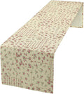 Floral Table Runner, Watercolor Rose Flower Kitchen Table Decoration Vintage Spring Home Tablecloth for Birthday Party Picnic Decoration 13x108 Inch 1PCS