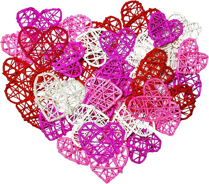 36pcs Valentine's Day Rattan Balls Heart Balls Decoration for Home Decoration Valentine's Day