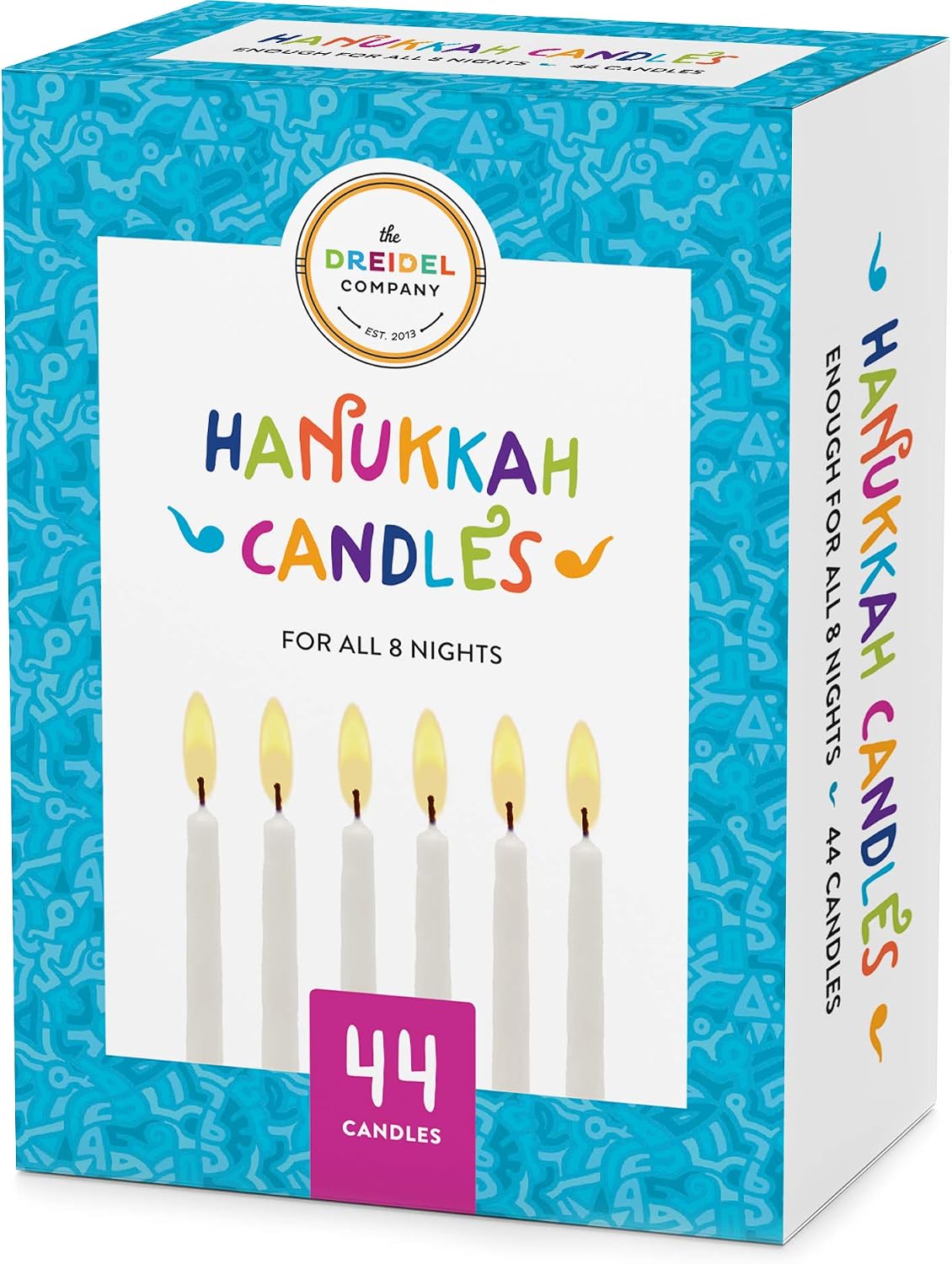The Dreidel Company Menorah Candles Chanukah Candles 44 White Hanukkah Candles for All 8 Nights of Chanukah (Single)