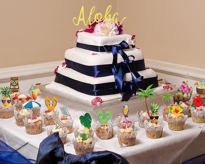 54 Pcs Cupcake Toppers and Cake Decorations for Celebrating Birthday, Anniversary, or Party Supplies