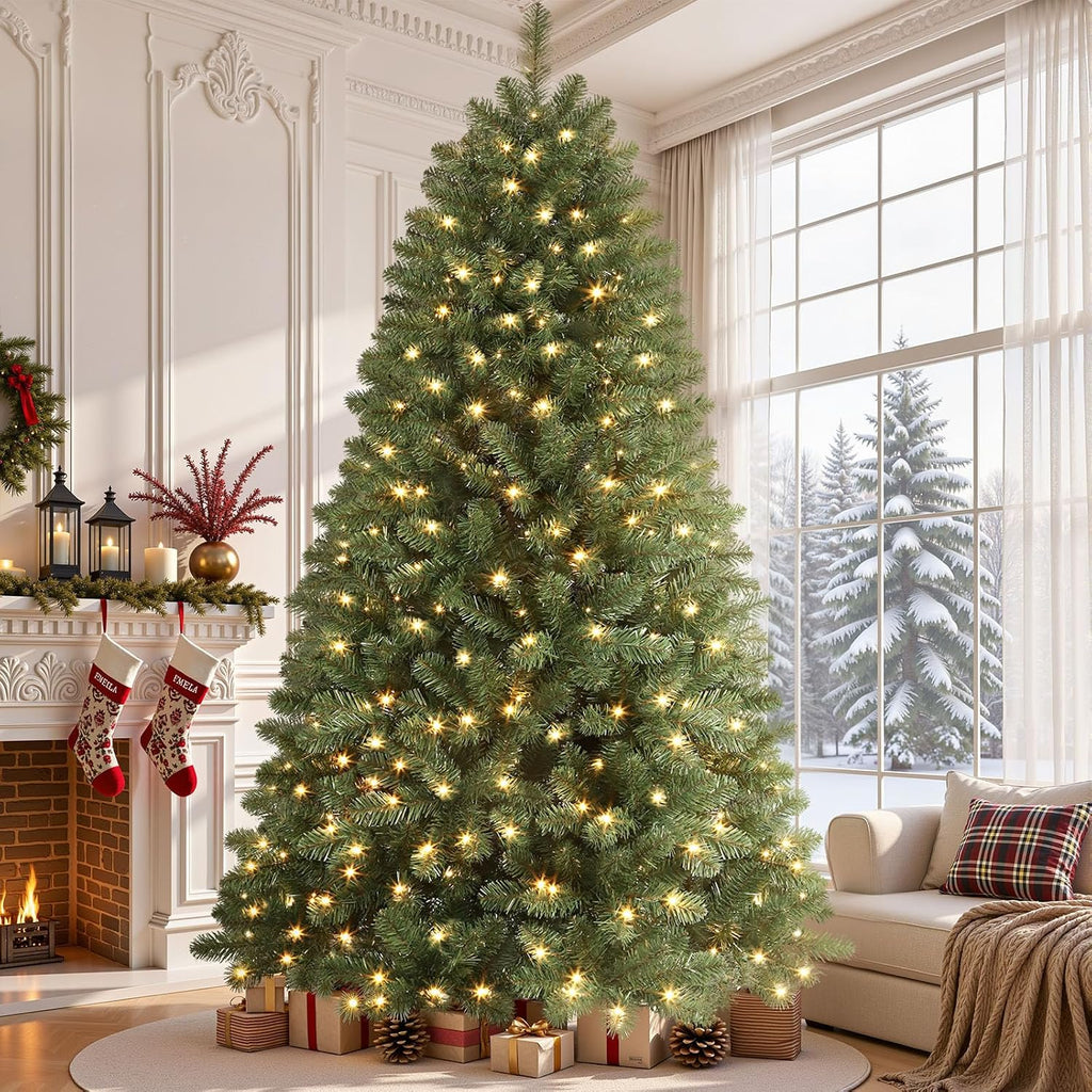 shareconn 7ft prelit artificial classic spruce christmas tree, package contents