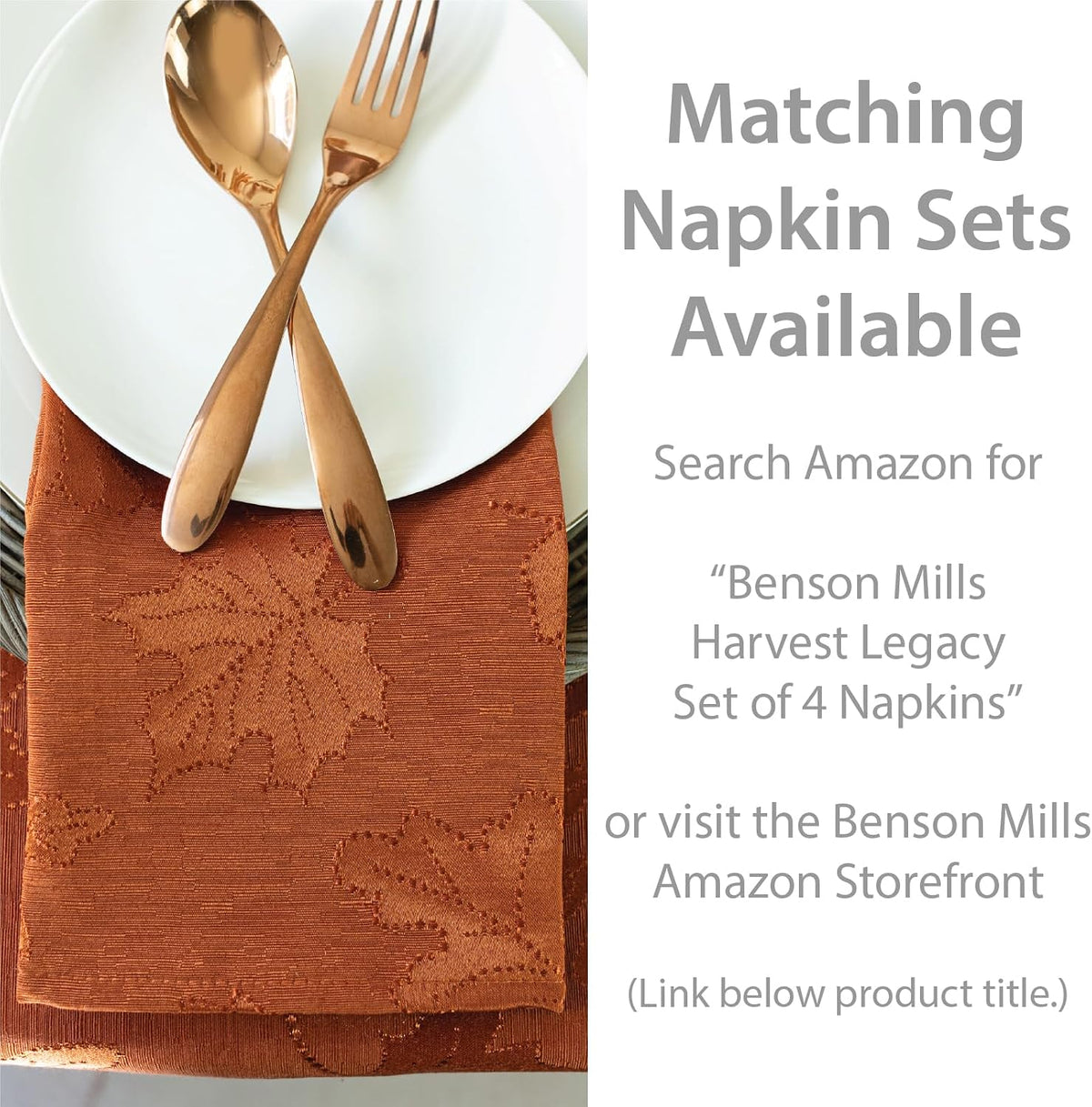 Benson Mills Harvest Legacy Tablecloth (Rust 60" x 104" Rectangular)