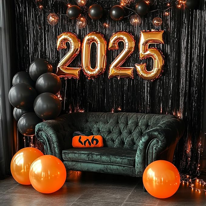 PartyWoo Black Streamers Tinsel Backdrop Curtain 3pcs 8.2ft Foil Fringe Curtain for Black History Month Juneteenth Gothic Wedding Retirement Halloween Cow Print Theme Party Celebration Decorations