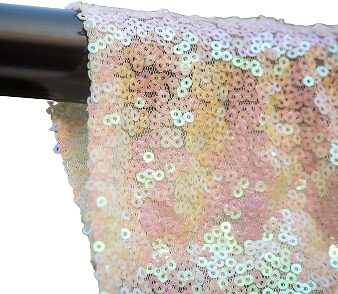 JYFLZQ White Iridescent Sequin Backdrop Curtains 10ft x 10ft 1 Panel Glitter Photo Booth Backdrops Sparkly Photography Background Drapes for Parties Wedding Bridal Showers…
