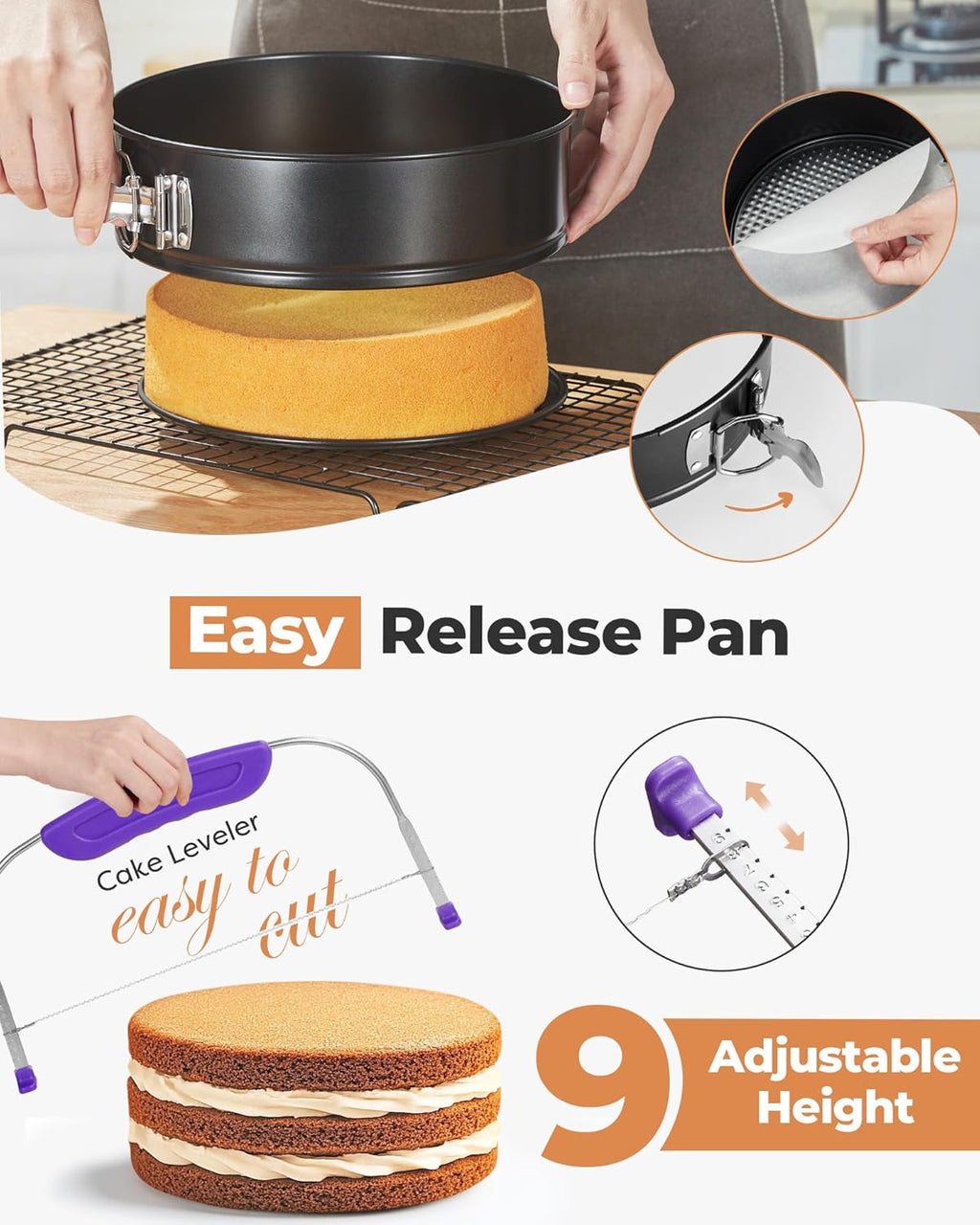 Kootek 700pcs Cake Decorating Kit, Baking Supplies with Springform Pans, Cake Turntable for Decorating, Piping Tips Set, Pastry Bags, and More Baking Tools for Mother's Day