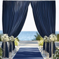10ftx14FT Wrinkle Free Navy Blue Backdrop Curtain, 2 Panels 14FT Height Navy Blue Wedding Backdrop Drapes, Silky Polyester Back Drop Cloth for Birthday Photography Background Party Backdrop Draping