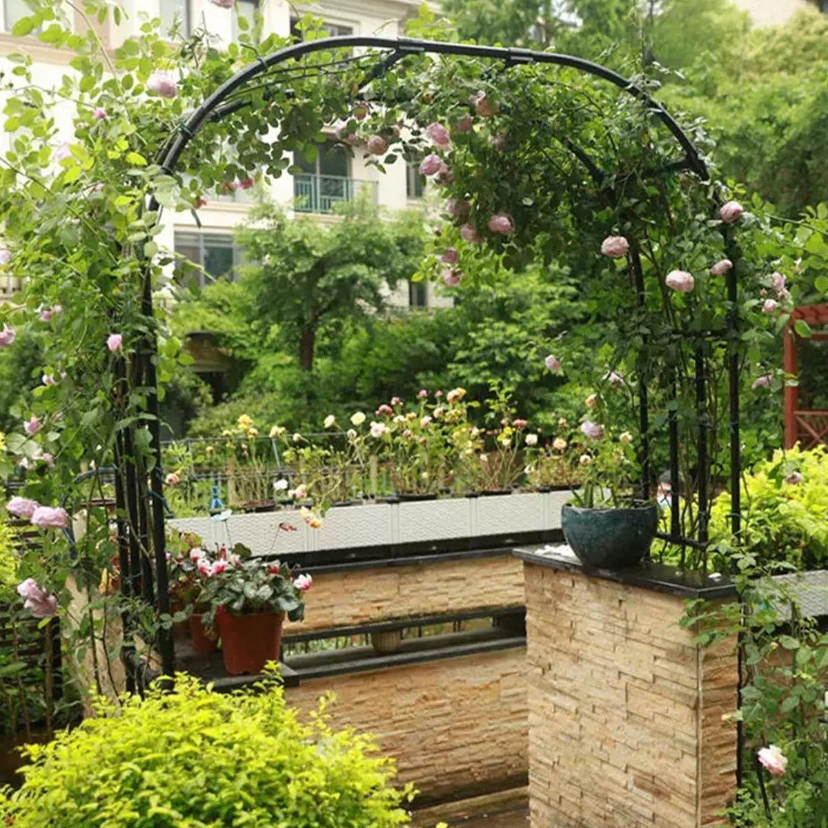 BUKLIYN Garden Arch Trellis - Garden Arch Size:126in(L) * 94.5in(H)