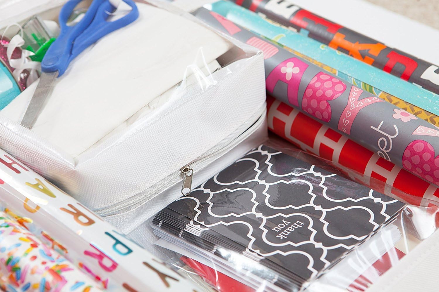 COLIBROX Double Sided Hanging Gift Wrap & Bag Organizer Storage