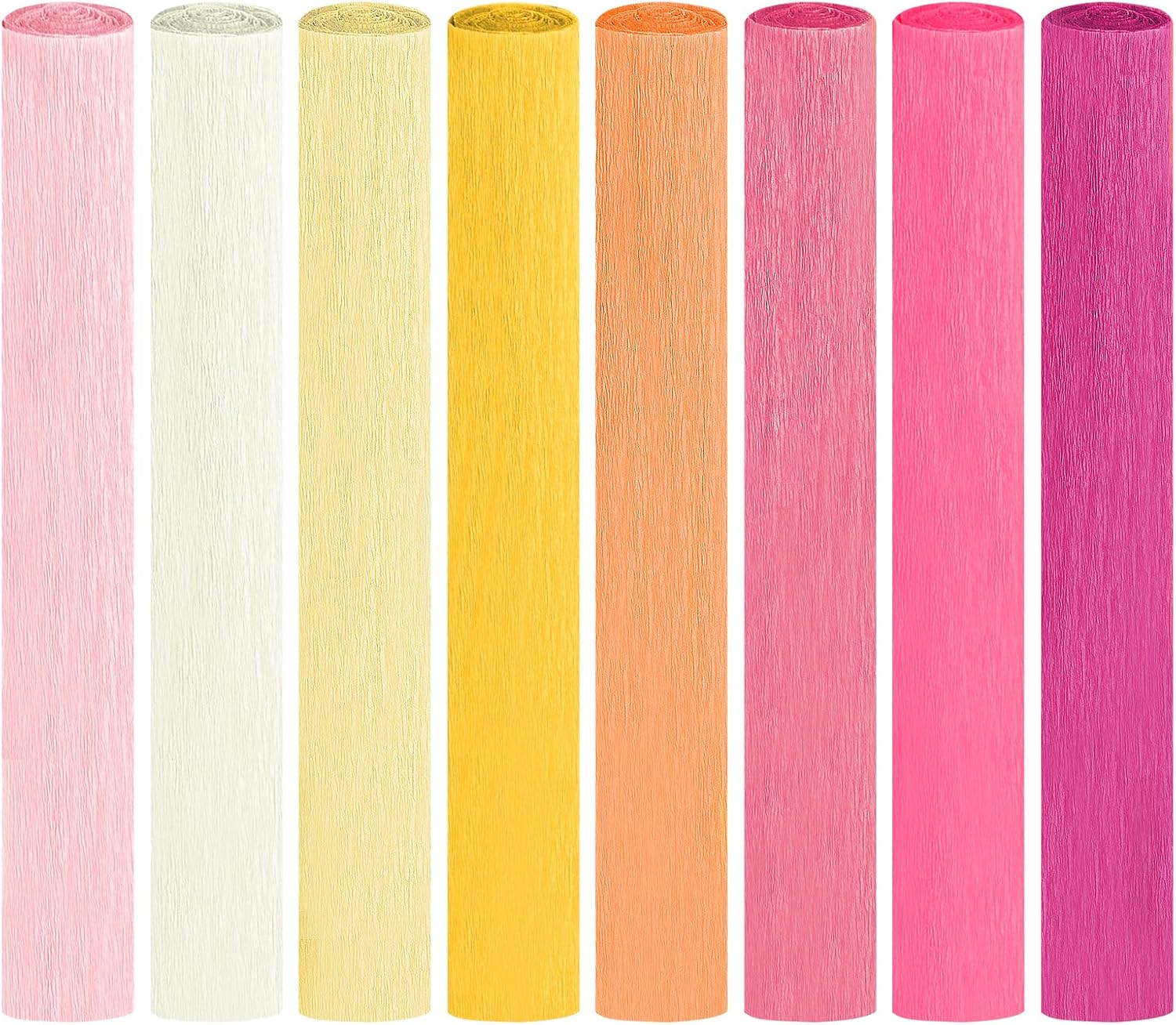 Crepe Paper Streamers 8 Rolls, 10 x 98Inch 8 Pink Colors | Crepe Paper Sheets for DIY Gift Colourful Paper Flower Wrapping Paper Crafts Birthday Wedding Holiday Party Decorations