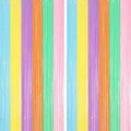 2 Pack Pastel Rainbow Foil Fringe Backdrop Curtains, Tinsel Streamers Party Decorations, Fringe Backdrop, Door Shimmer for Baby Shower or Birthday Party