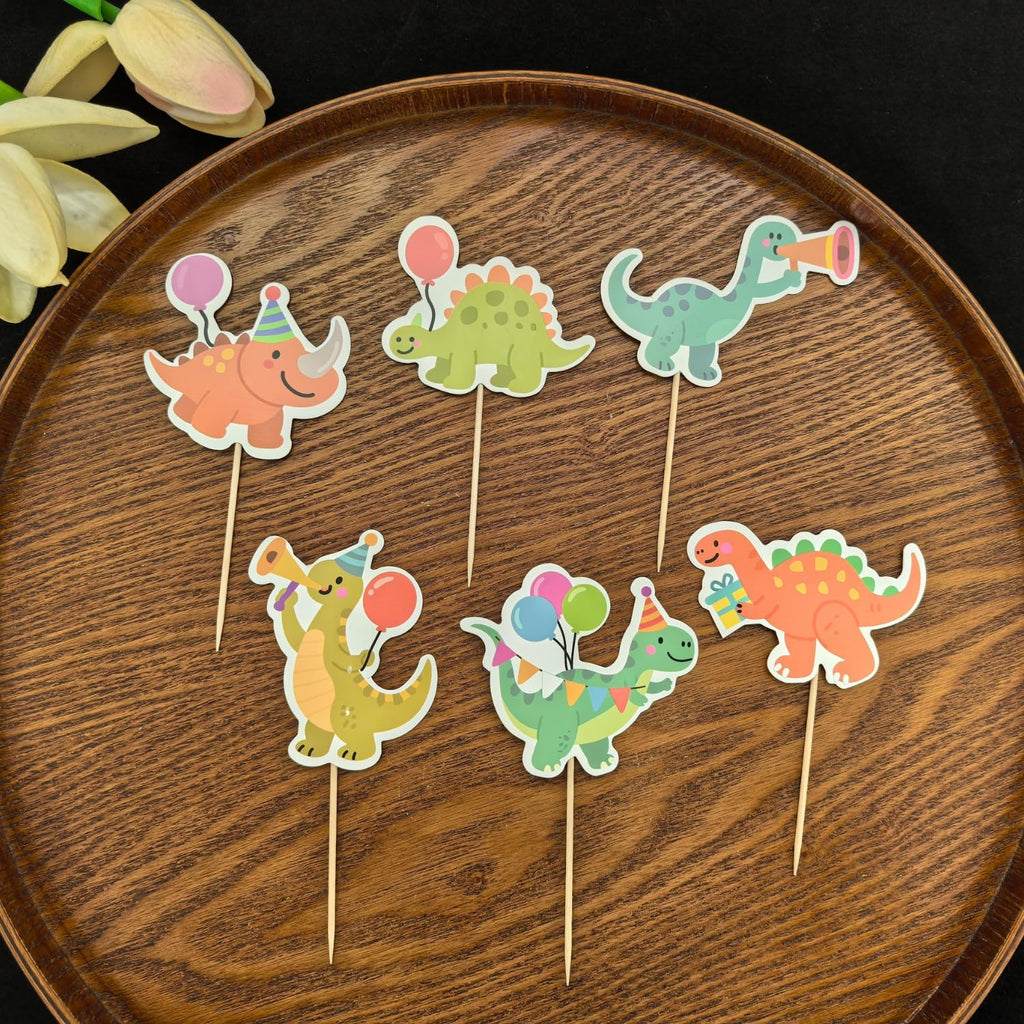 ALISSAR 36 Pcs Dinosaur Cupcake Toppers, Dino Cake Toppers for Birthday Party Decor, Baby Shower, Rex Theme - Dinosaur Cake Decorations, Dino Party Supplies