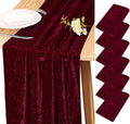 Velvet Table Runner 20 x 120 Inches 10ft Luxurious Thick Soft Velvet Christmas Thanksgiving Wedding Reception Table Runner for Party Reception Decorations(Burgundy, 6 Pack)