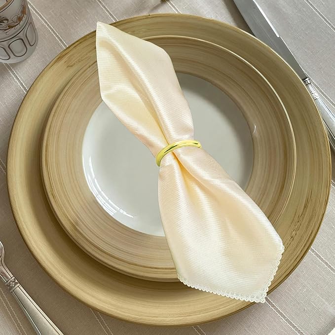40 Pcs Gold Napkin Rings - Metal Napkin Ring(Round) Stainless Steel Napkin Rings for Table Settings Wedding Christmas Party Dinner Table