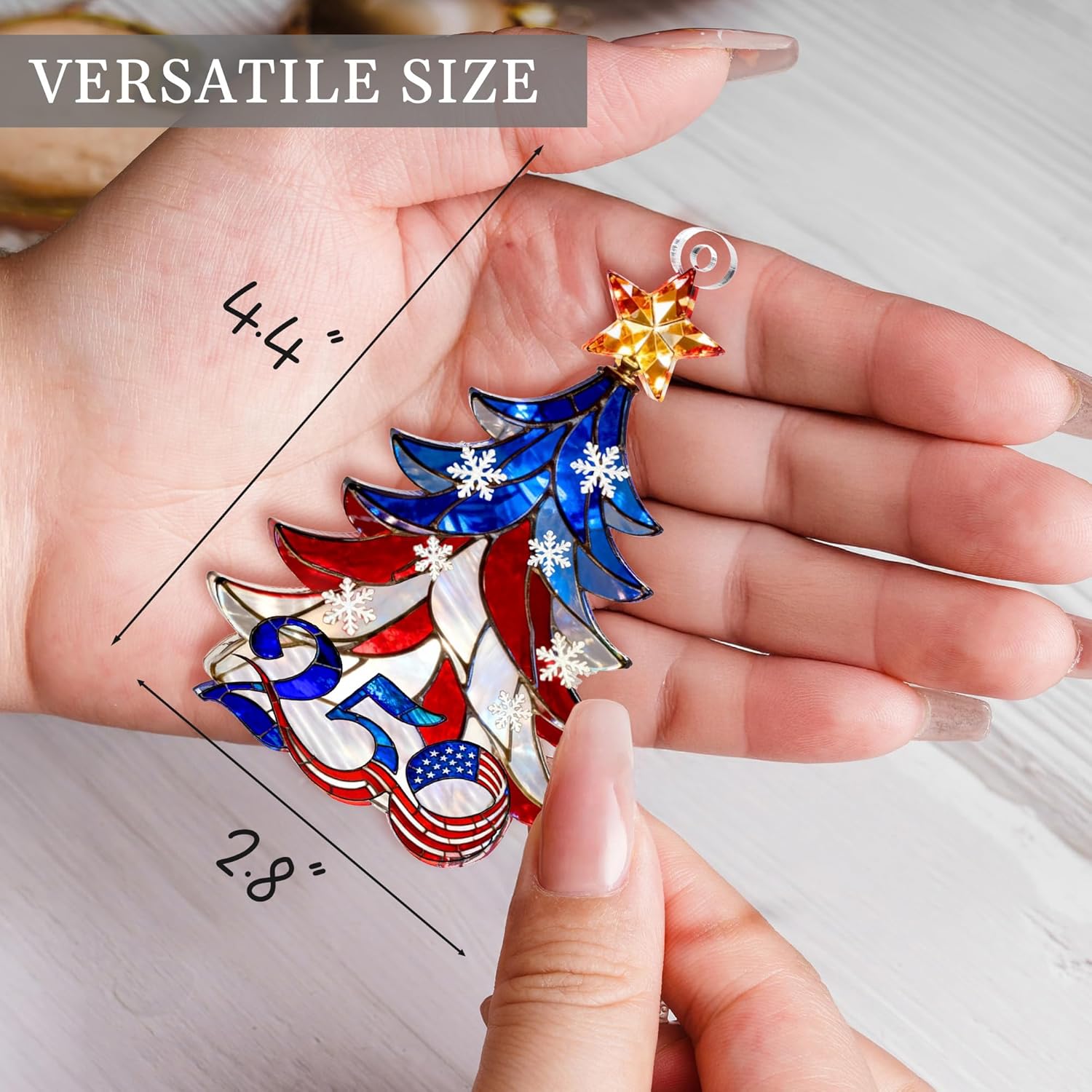 250 Anniversary USA Ornament, 2D Acrylic America Merchandise 250, Christmas in July Decorations, Christmas Decorations, USA 250th Anniversary, USA 250th Birthday Gifts
