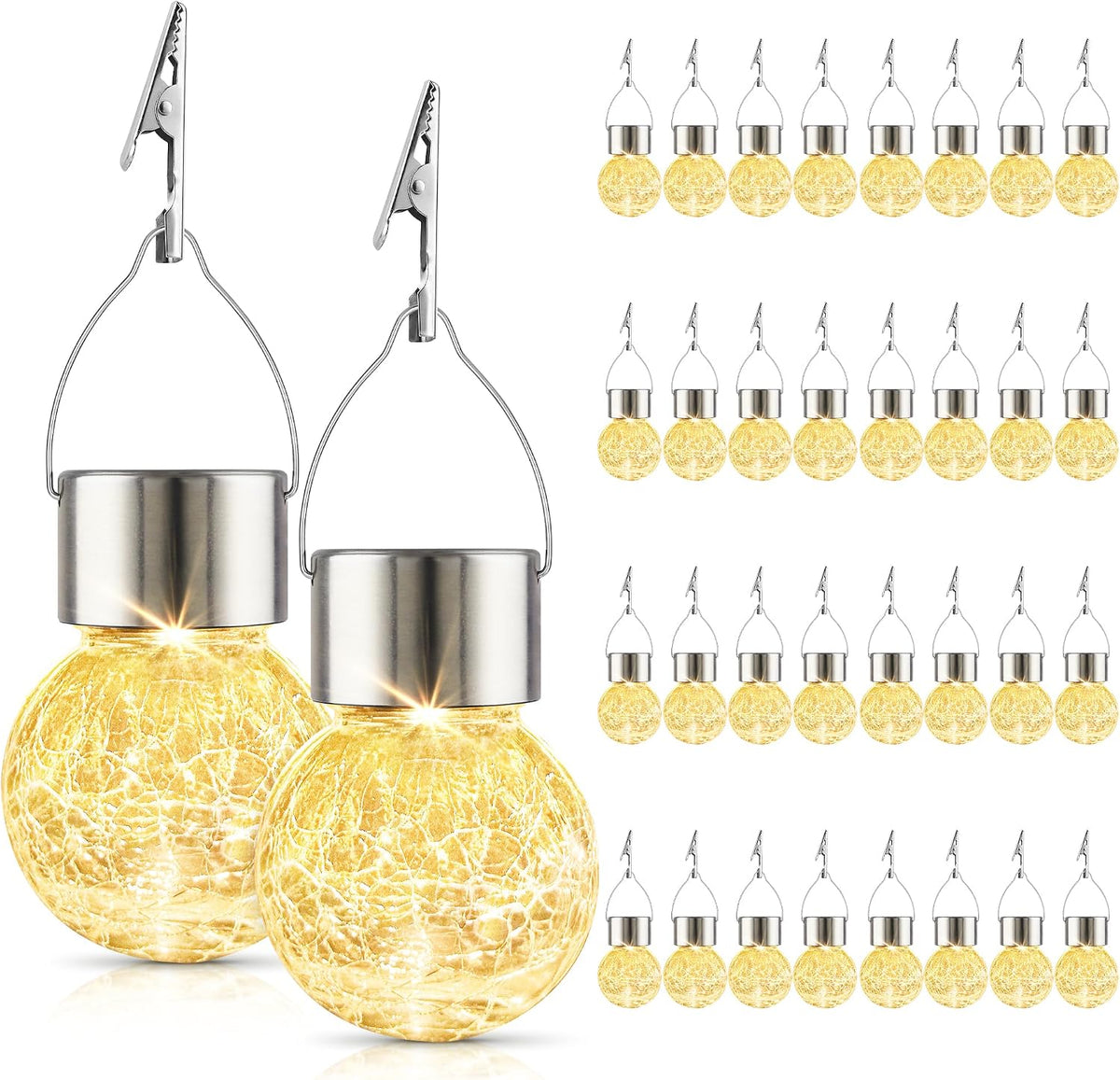 solar lights outdoor decorative 32 pack, hanging solar, main product view