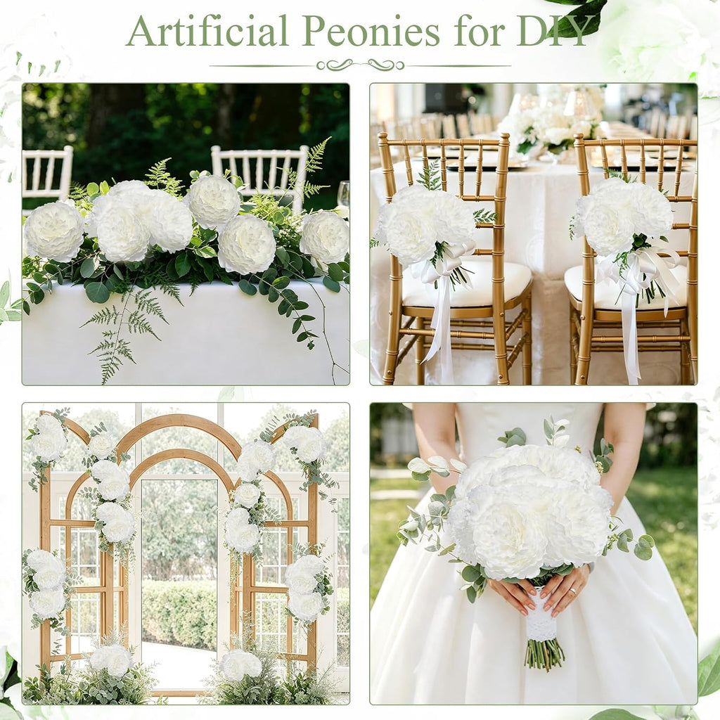 peonies artificial flowers bulk, 4.7’’ fake peonies, side view