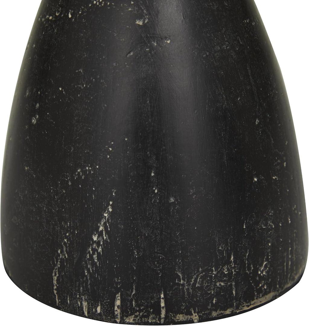 Deco 79 Wood Decorative Candle Holder Candle Stand, Set of 3 Candlestick Holder 6", 5", 4"H, Black