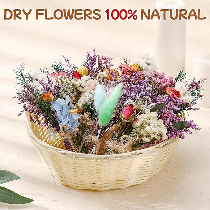 10/12/24/36 Pack Mini Dried Flowers for Vase Wedding Various Mini Bouquet Dried Small Wildflowers Natural Flowers Bulk for Crafts DIY Decor (36, Romantic Colour)