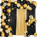 smoothnovelty 137pcs black gold sequin backdrop curtain balloon, main product view
