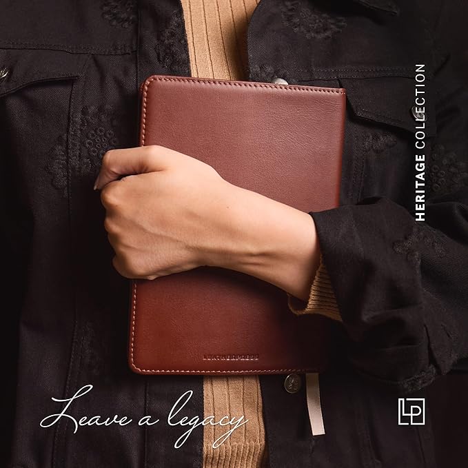 Luxury Leather Refillable Journal/Writing Notebook for Men & Women, Reusable Full-grain Leather Cover, 120gsm Thick Paper, Blank, Dotted, Lined Refills