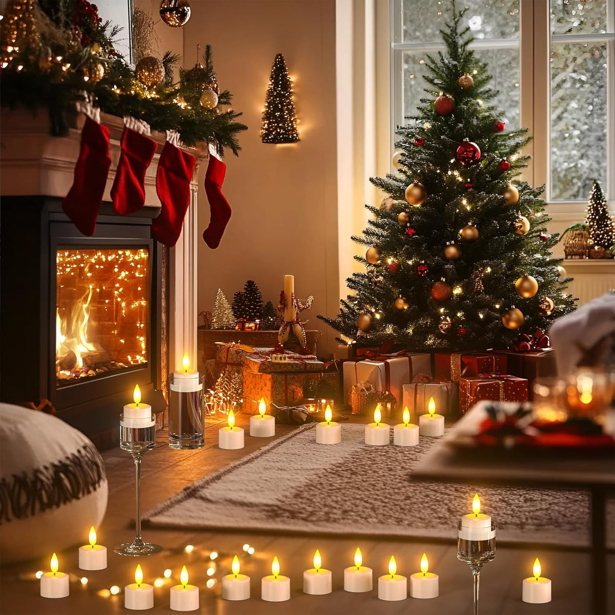 PChero Rechargeable Flameless Candles with Remote & Magnetic Charging Base