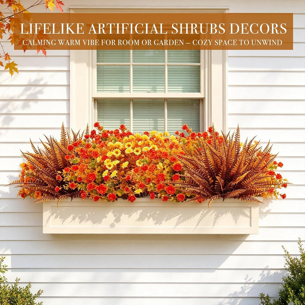 20 bundles artificial fall flowers for outdoors fall, front angle view