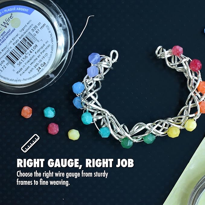 Artistic Wire, 24 Gauge Silver Plated Tarnish Resistant Colored Copper Craft Wire, Orchid, 15 yd