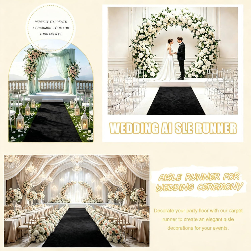 fuhsy wedding decorations wedding aisle runner outdoor black, package contents