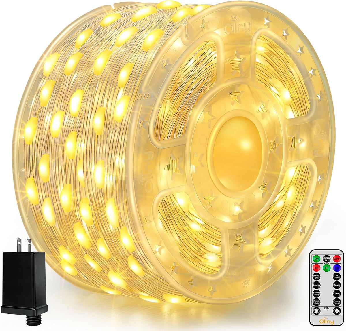 ollny christmas lights warm white, 600led 197ft christmas, main product view