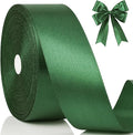 NESCCI 100 Yards Ribbon,1-1/2 Inch Dark Green Satin Ribbon,Single Face Satin Ribbons,Perfect for Gift Wrapping,Wedding Decoration,Handmade Bows,Wrapping Bouquet,Halloween, Christmas