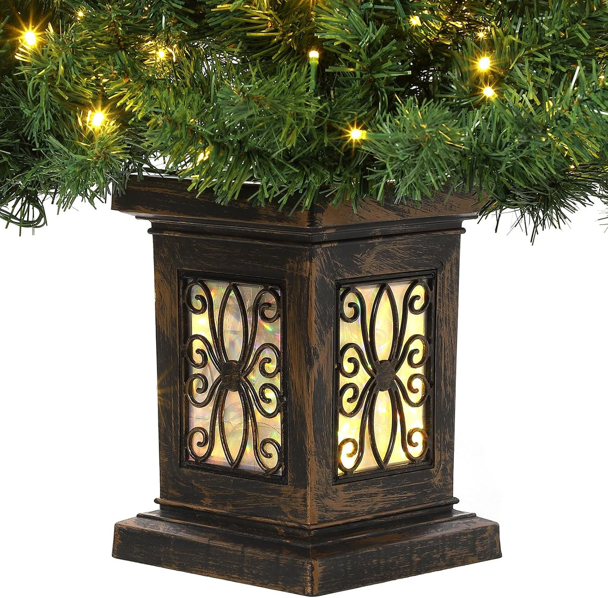 garveehome 4.5 ft artificial fiber optic christmas tree, close-up detail