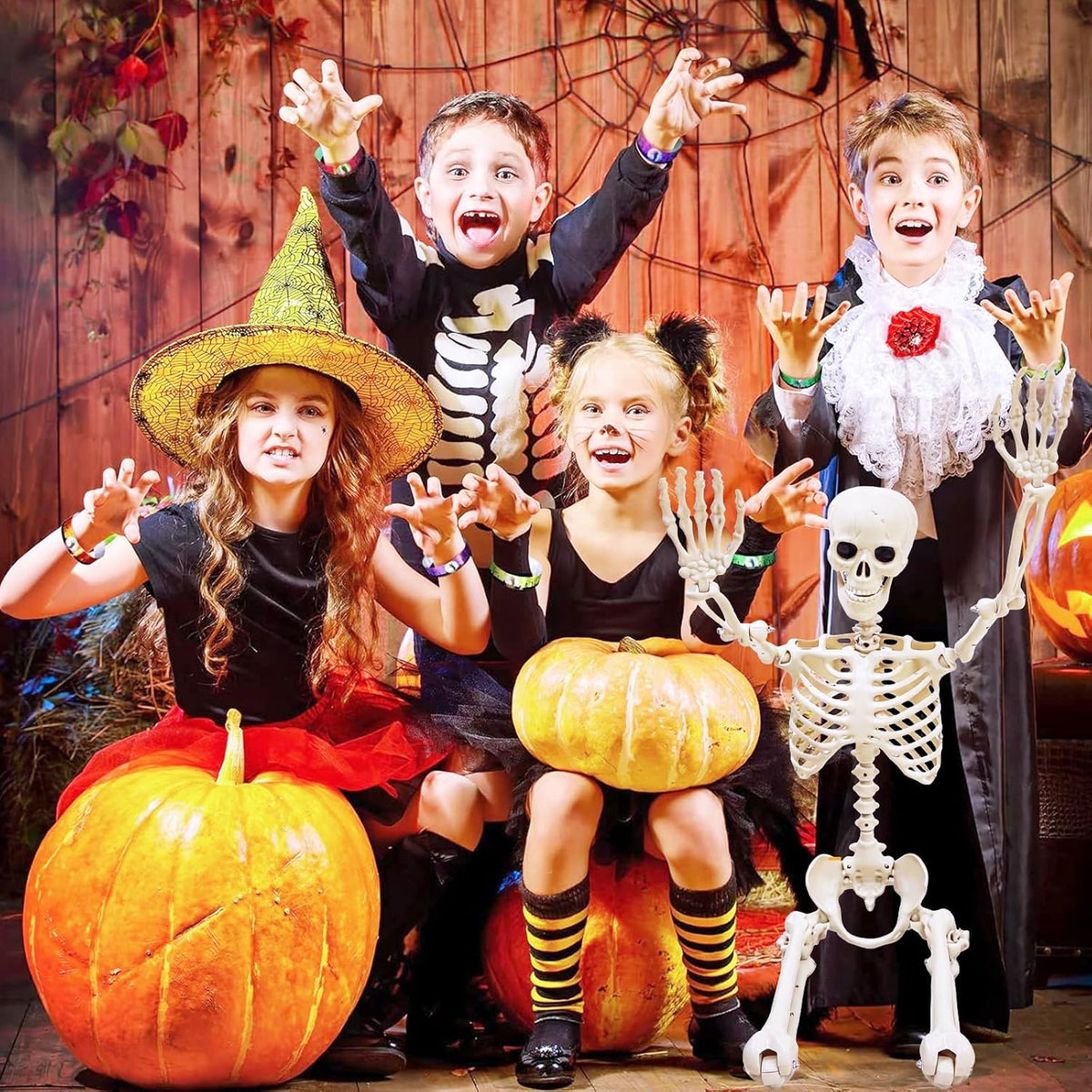 breesky Life Size Skeleton for Halloween: 4.43ft Realistic Human Anatomy Full...