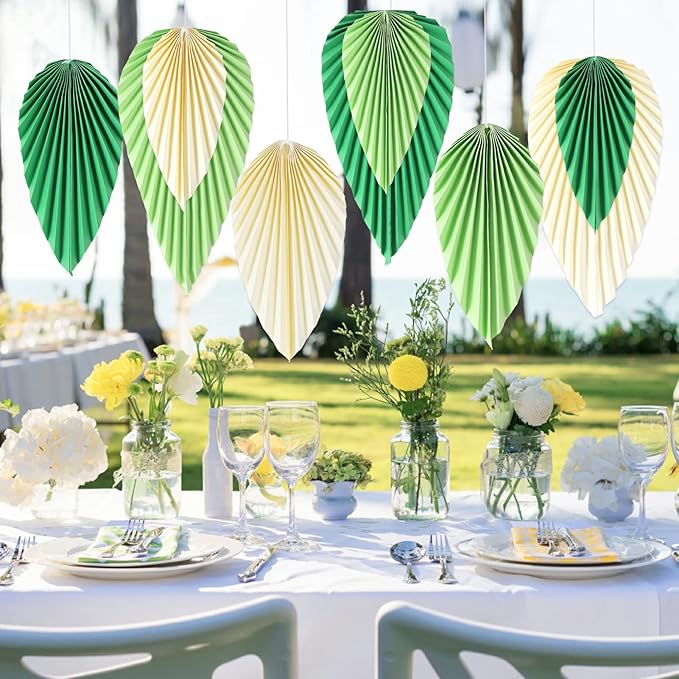 Easy Joy Paper Leaves Decorations for Wall Paper Fans Classroom Decoration Leaves Backdrop Decor Wall Decor,Set of 9