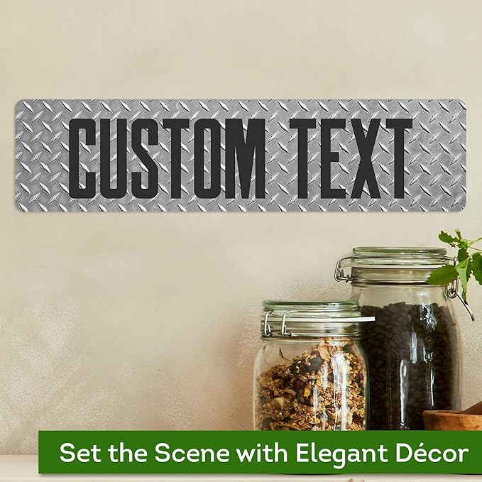 Custom Sign, Custom Street Sign, 11 Font Colors, 13 Font Styles, 4 Hole Options, 22 Sizes, 3x12 Inches, Christmas Gift, Rust Free DiBound, Fade Resistant, Made in USA by My Sign Center (Diamond Metal)
