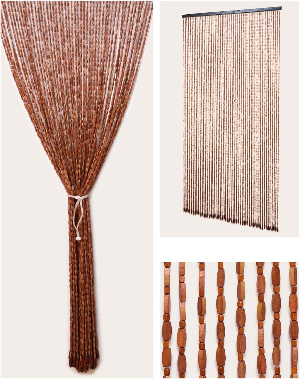 52 strands handmade natural beaded curtain for doorways, main product view