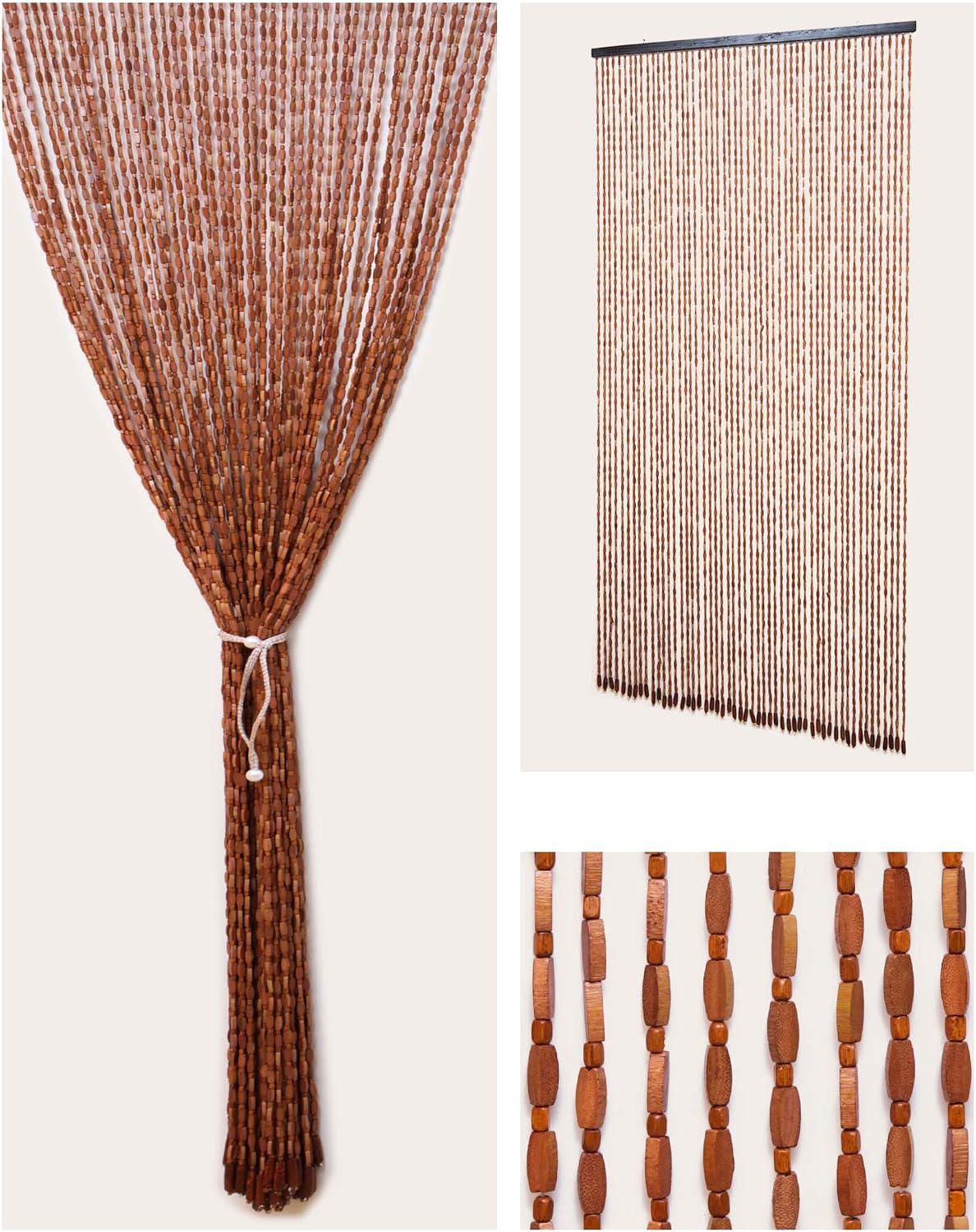 52 strands handmade natural beaded curtain for doorways, main product view